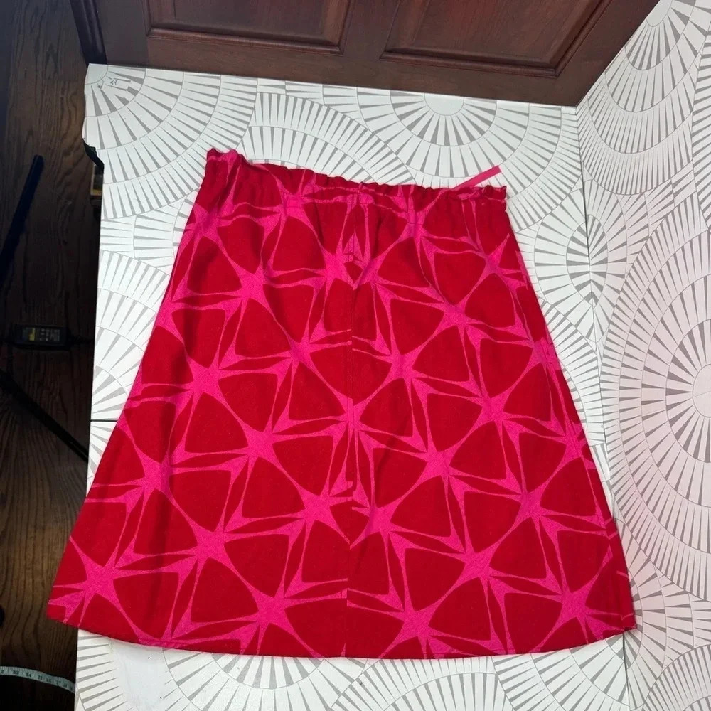 H&M‎ Women’s Linen Blend Skirt Red Hot Pink US 8